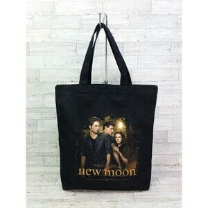 Twilight Saga New Moon Tote Bag Black 100% Cotton Canvas Jacob Edward Bella
